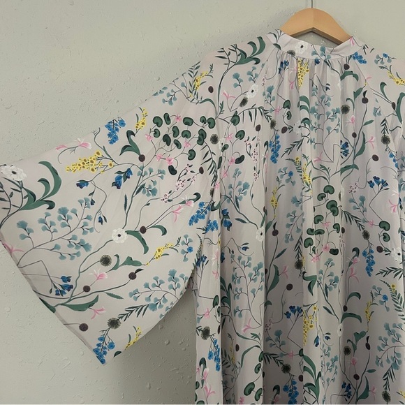 Anna Glover x H&M Cream Dress Floral Design Tunic Flowy Casual Formal Summer - Picture 5 of 10